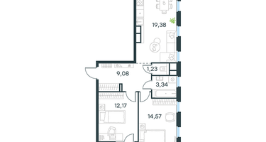 2-к. квартира, 61&nbsp;м²