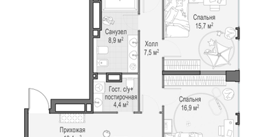 4-к. квартира, 131&nbsp;м²