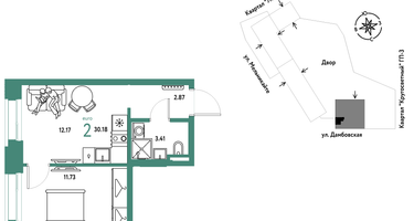 2-к. квартира, 30 м²