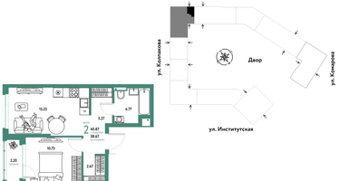 Студия, 40&nbsp;м²