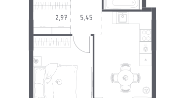Студия, 42&nbsp;м²