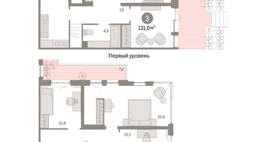3-к. квартира, 131 м²
