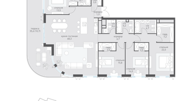 4-к. квартира, 193&nbsp;м²