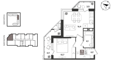 1-к. квартира, 47&nbsp;м²