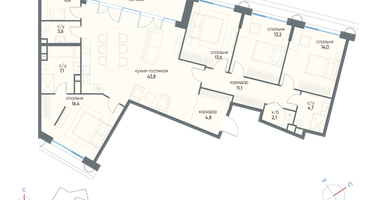 5-к. квартира, 148 м²