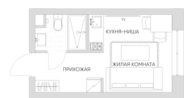 Студия, 17&nbsp;м²