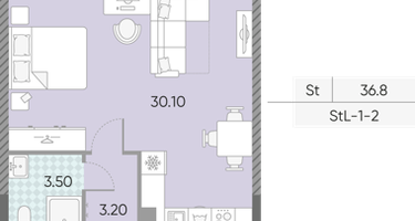 Студия, 36&nbsp;м²