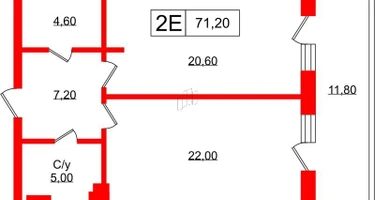 1-к. квартира, 65&nbsp;м²