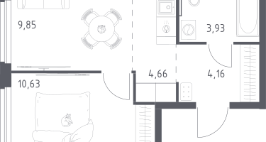 Студия, 33&nbsp;м²