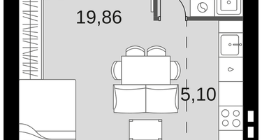 1-к. квартира, 30 м²