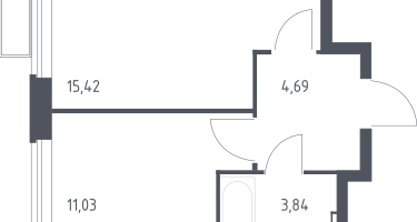 1-к. квартира, 34&nbsp;м²
