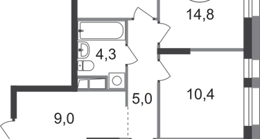 3-к. квартира, 77&nbsp;м²