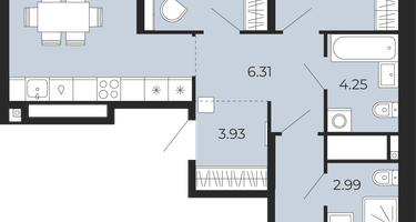 3-к. квартира, 75 м²