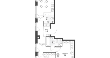 2-к. квартира, 65 м²