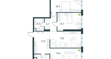 3-к. квартира, 96&nbsp;м²