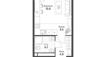 Студия, 26&nbsp;м²