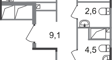 2-к. квартира, 63&nbsp;м²