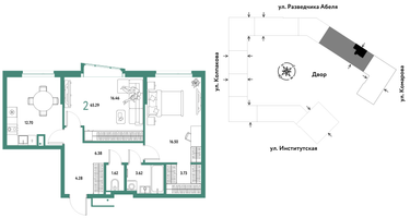 2-к. квартира, 65&nbsp;м²