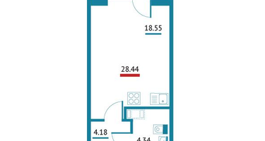 Студия, 28&nbsp;м²