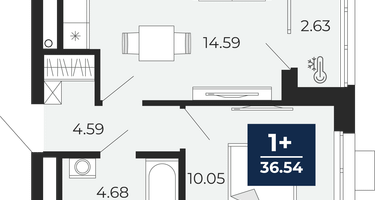 1-к. квартира, 33&nbsp;м²