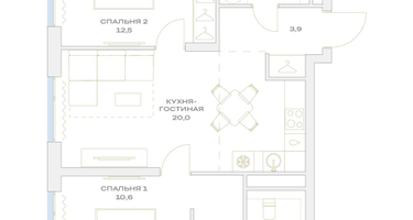 3-к. квартира, 59 м²