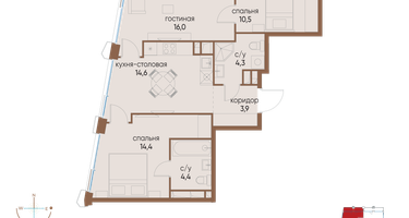 2-к. квартира, 72&nbsp;м²