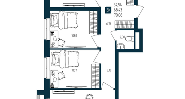 3-к. квартира, 68&nbsp;м²