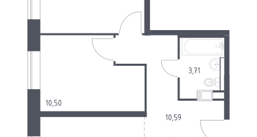 Студия, 52&nbsp;м²