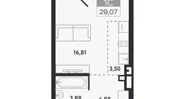 Студия, 29 м²