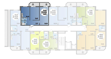 2-к. квартира, 56&nbsp;м²