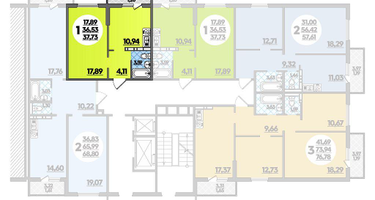 1-к. квартира, 37 м²