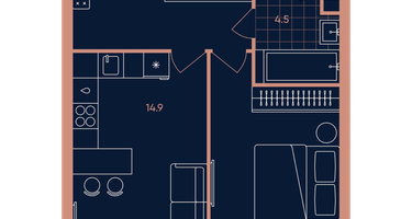 2-к. квартира, 39&nbsp;м²
