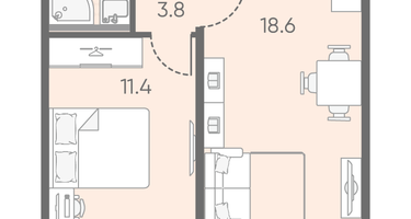 1-к. квартира, 36&nbsp;м²