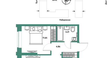 2-к. квартира, 38 м²