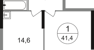 1-к. квартира, 41&nbsp;м²
