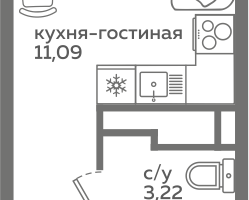 Студия, 22&nbsp;м²