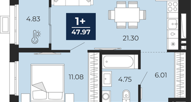 1-к. квартира, 47&nbsp;м²