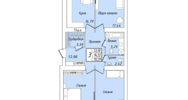 3-к. квартира, 112 м²