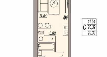 Студия, 20&nbsp;м²