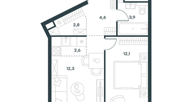 2-к. квартира, 38 м²