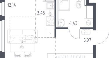 Студия, 25&nbsp;м²