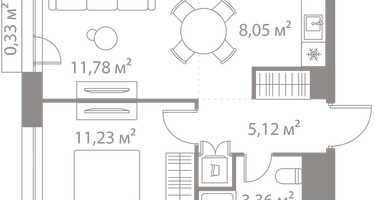 1-к. квартира, 39&nbsp;м²