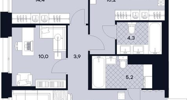 3-к. квартира, 78 м²