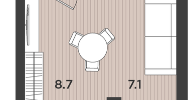 Студия, 27 м²