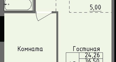 1-к. квартира, 37&nbsp;м²