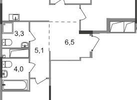 3-к. квартира, 82 м²