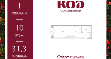 Студия, 31 м²
