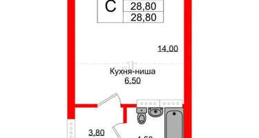 Студия, 28&nbsp;м²