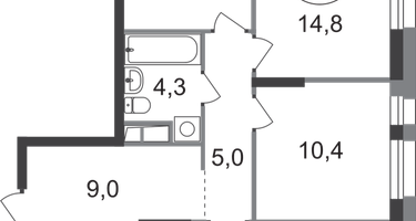 3-к. квартира, 77 м²