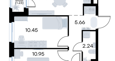 2-к. квартира, 47 м²